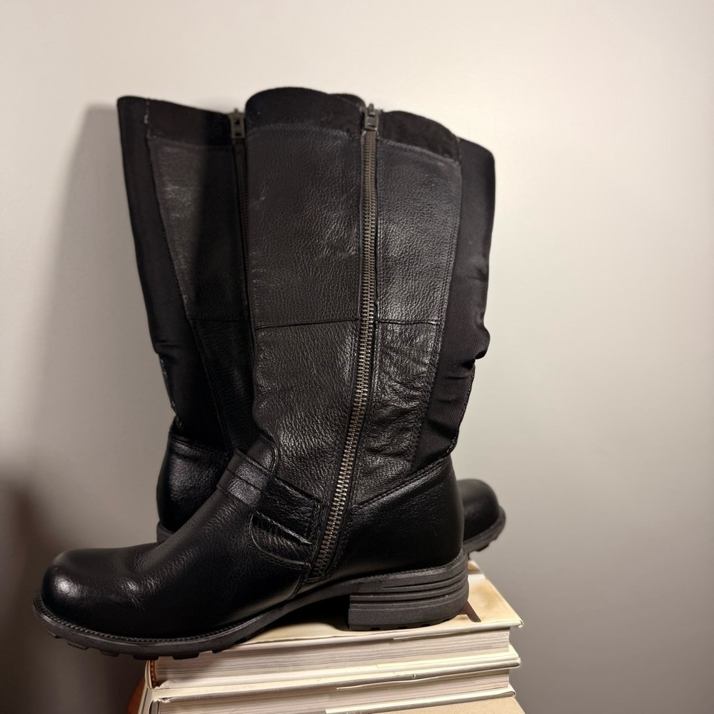 Earth Origin Black Leather Tall Women's Boots Size 10W - Picture 4 of 15